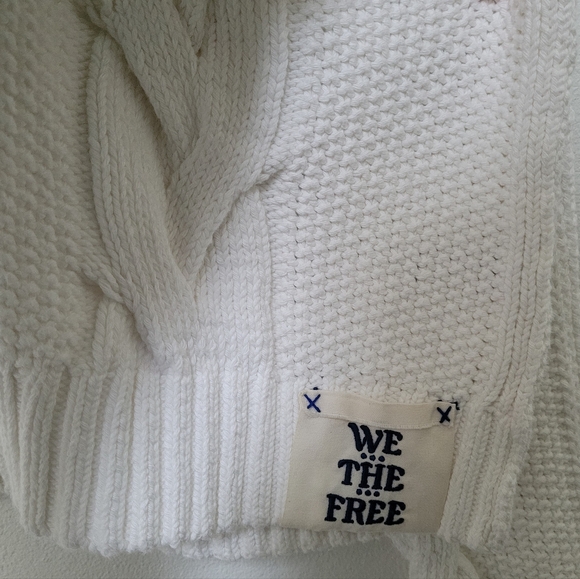 NWT Free People We The Free In A Daze Cable Knit Sweater In Optic White - Picture 11 of 14